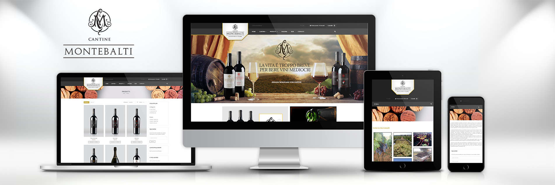 Cantine Montebalti: Integrated communication from logo to on-line store