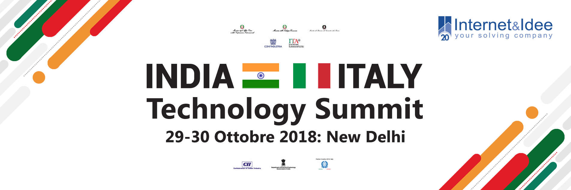 Internet & Idee parteciperà all’India-Italy Technology Summit - New Delhi 29-30 ottobre 2018